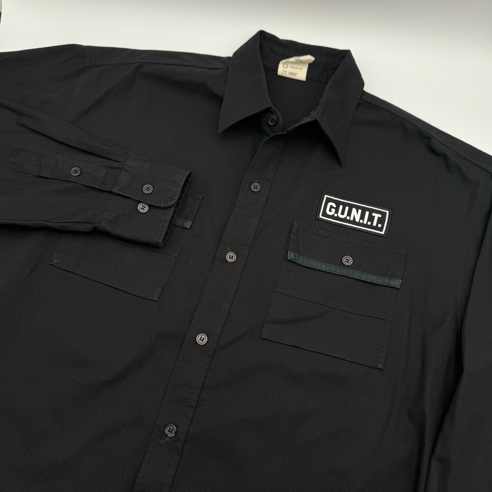 Vintage G-Unit Men's XL Black Button Up Mechanics Style Shirt Hip Hop Streetwear
